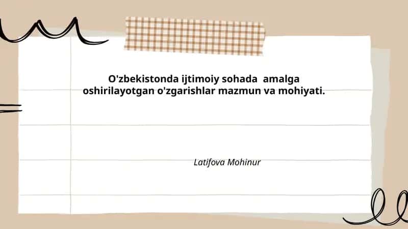 Amalga oshirilayotgan o'zgarishlar mazmuni