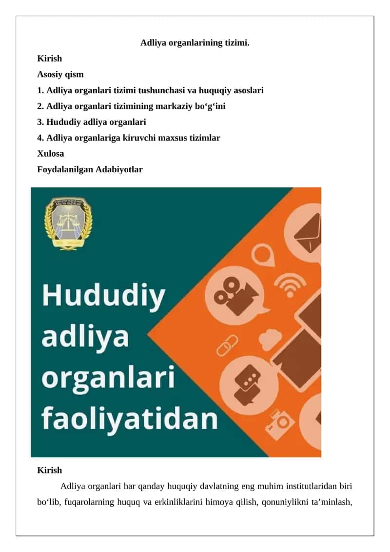 Adliya organlari tizimi