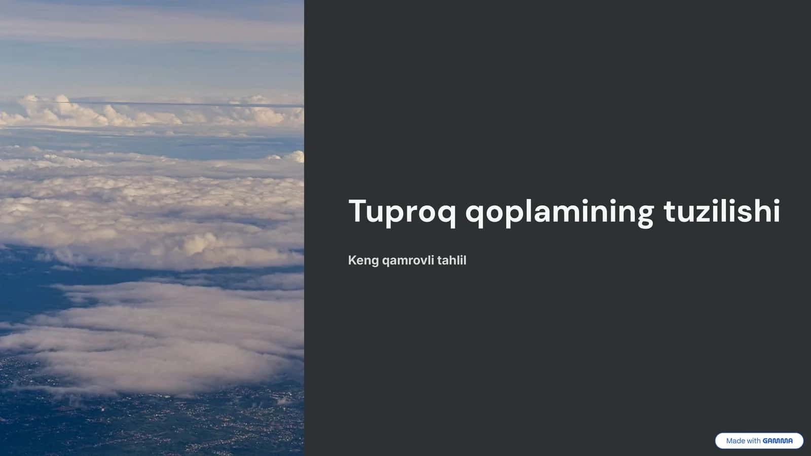 Tuproq qoplamining tuzilishi
