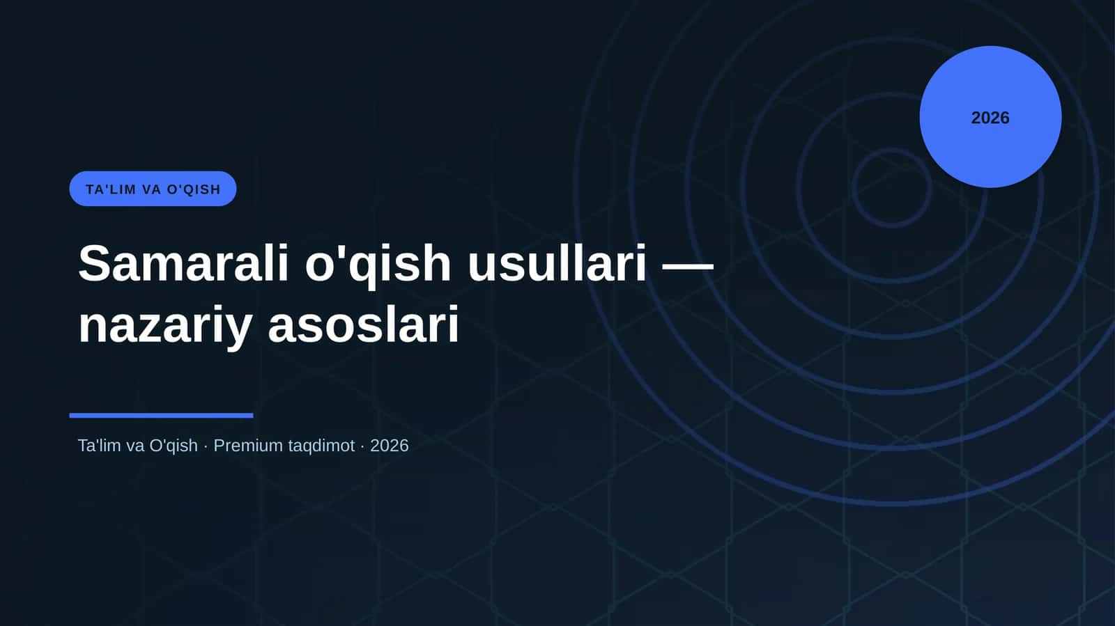 Samarali o'qish usullari — nazariy asoslari