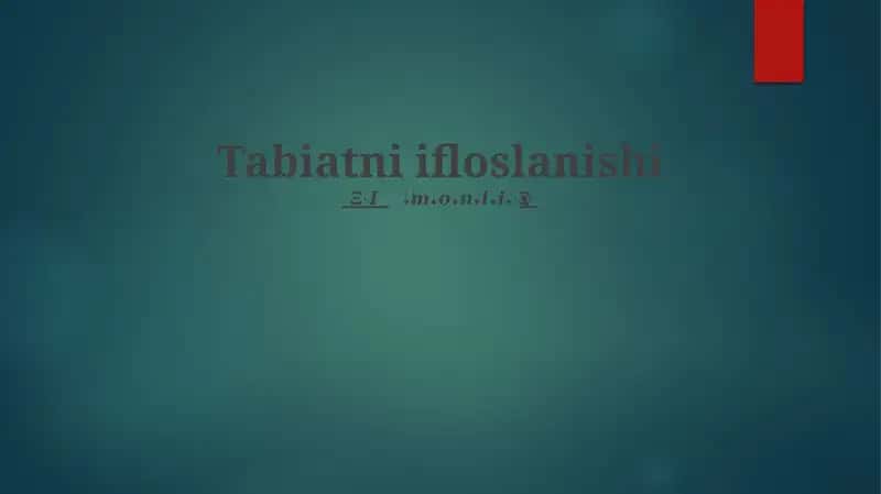 Tabiatni ifloslanishi