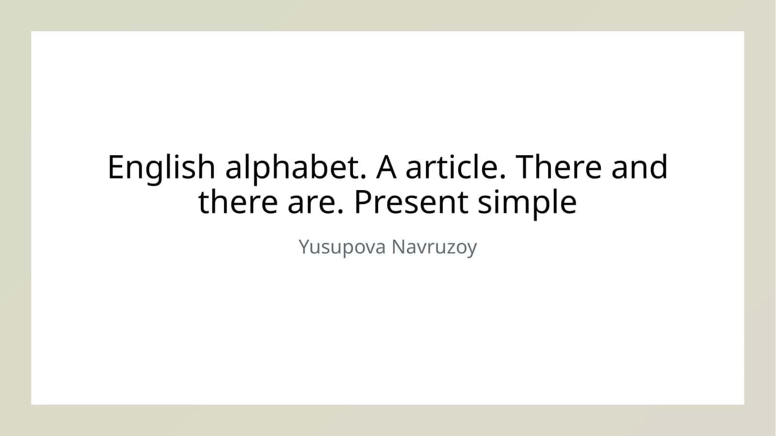 English Alphabet