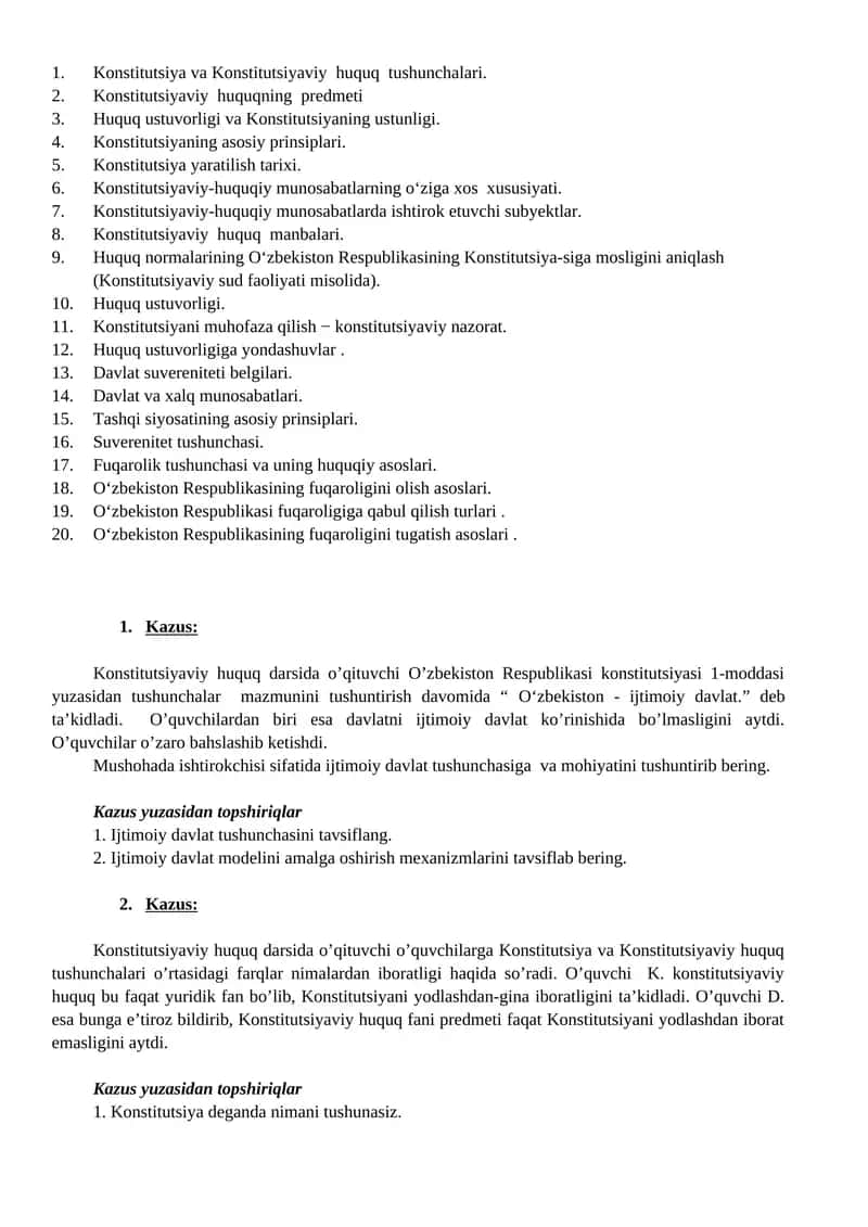Konstitutsiyaviy huquqning predmeti