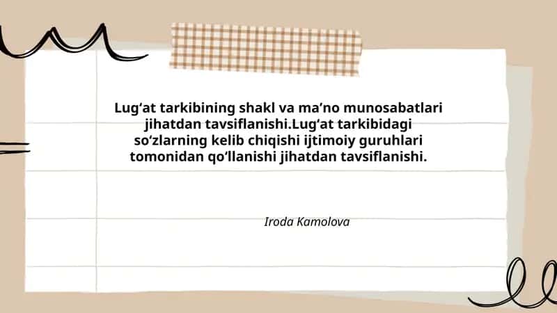 Lugʻat tarkibining shakl va maʼno munosabatlari