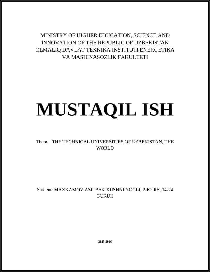 Evolution of Technical Universities