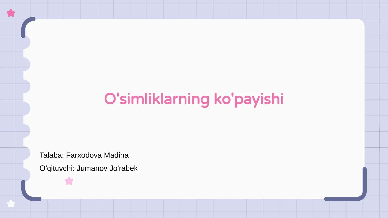 O'simliklarning ko'payishi