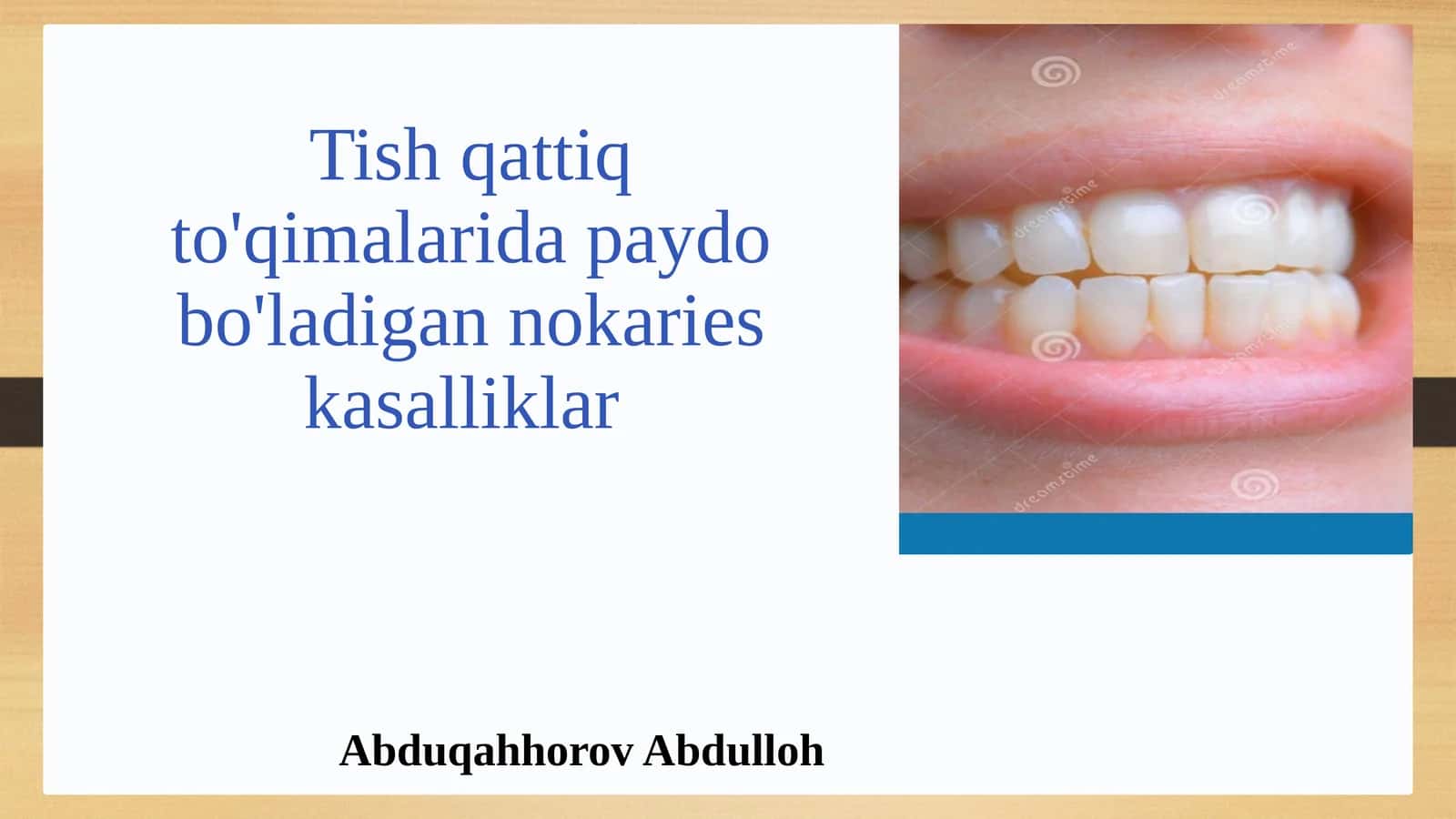 Tish qattiq to'qimalarida paydo bo'ladigan nokarieskasalliklar