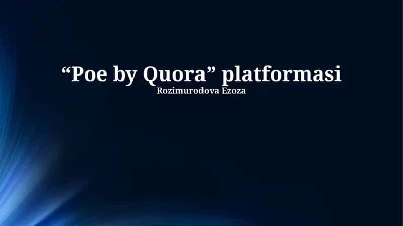 Poe By Quora