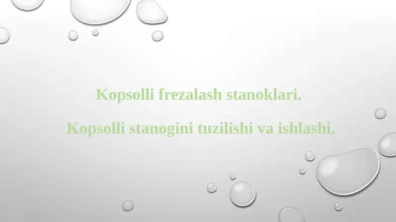 Kopsolli frezalash stanoklari