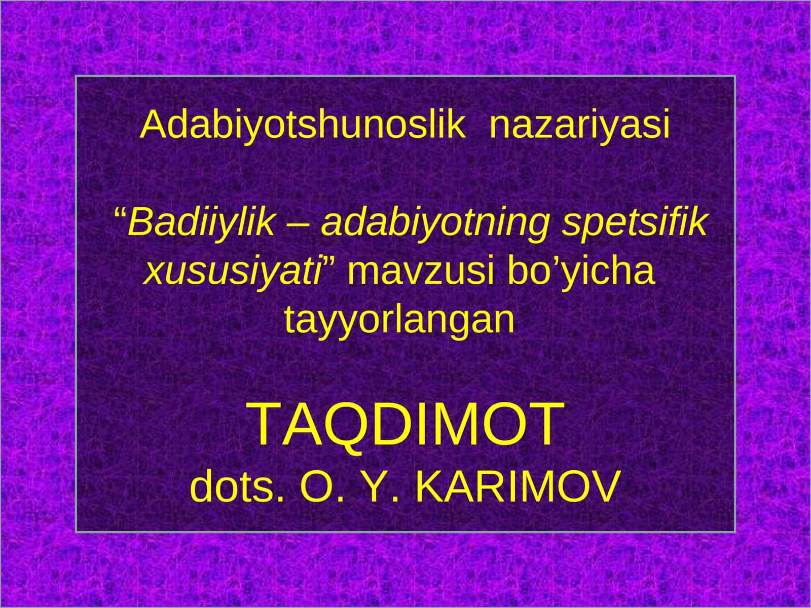 Adabiyotshunoslik nazariyasi