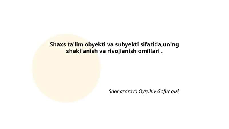Shaxs Ta'limi