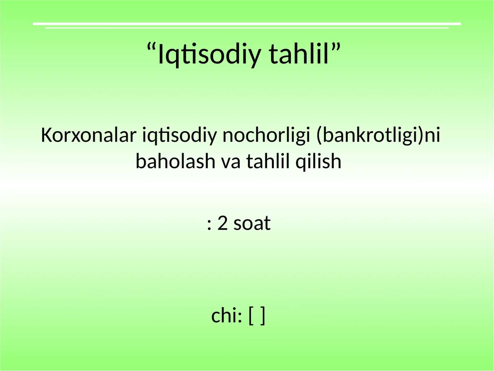 Iqtisodiy tahlil