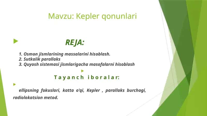 Kepler qonunlari