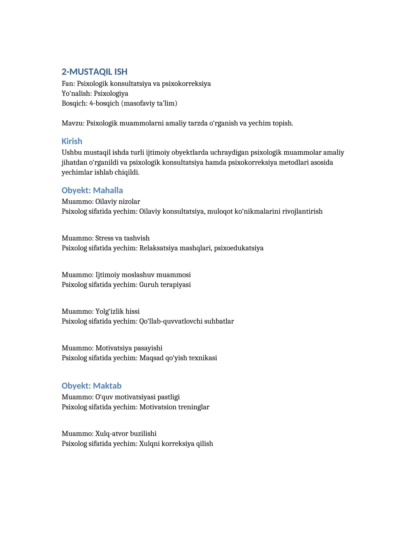 MUSTAQIL ISH