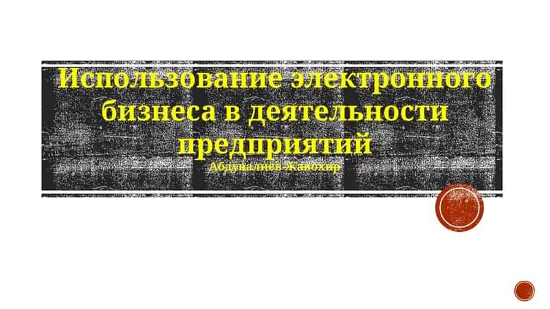 Применение электронного бизнеса в деятельности предприятий