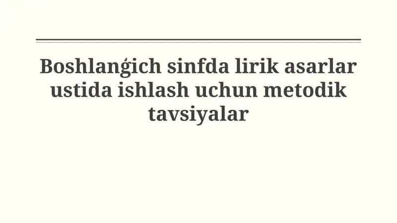 She'riy asarlarni tahlil qilish metodikasi