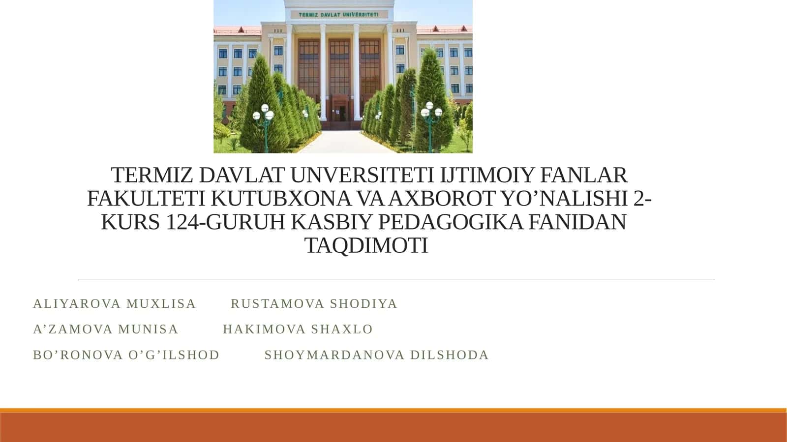 KASBIY PEDAGOGIKA FANIDAN TAQDIMOTI