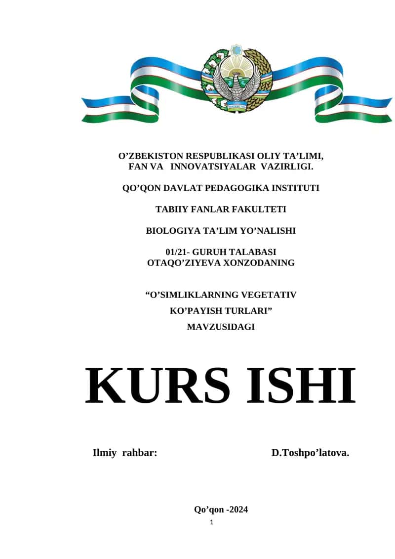 O’SIMLIKLARNING VEGETATIV KO’PAYISH TURLARI