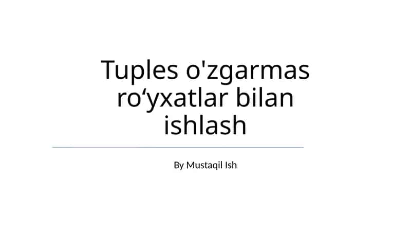 O'zgarmaslik: Asosiy Tushuncha