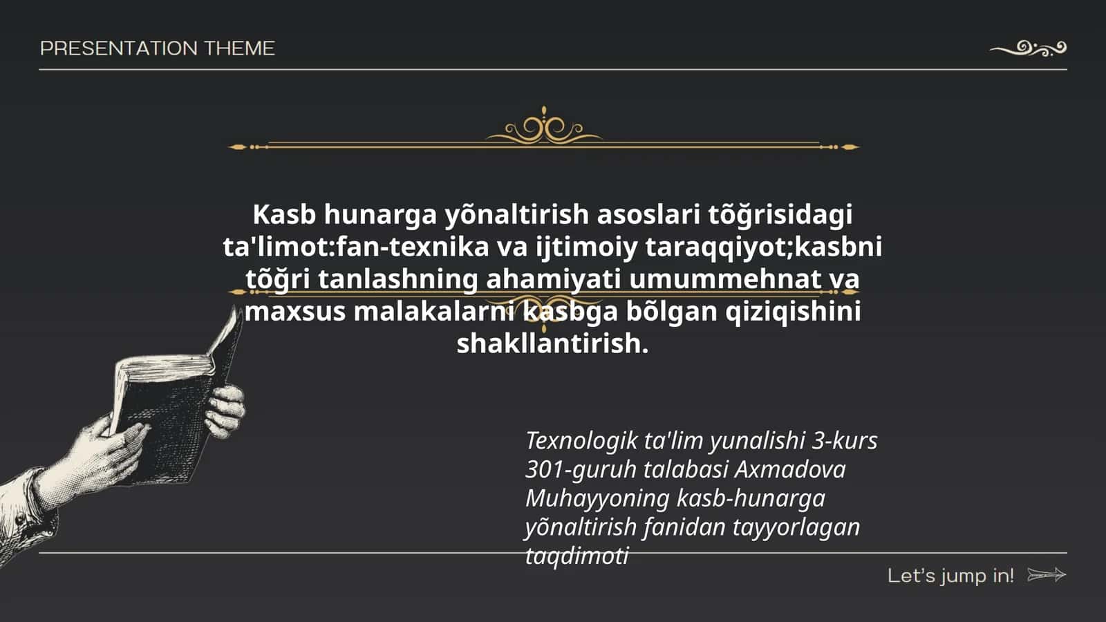 Kasb hunarga yõnaltirish asoslari tõğrisidagi ta'limot
