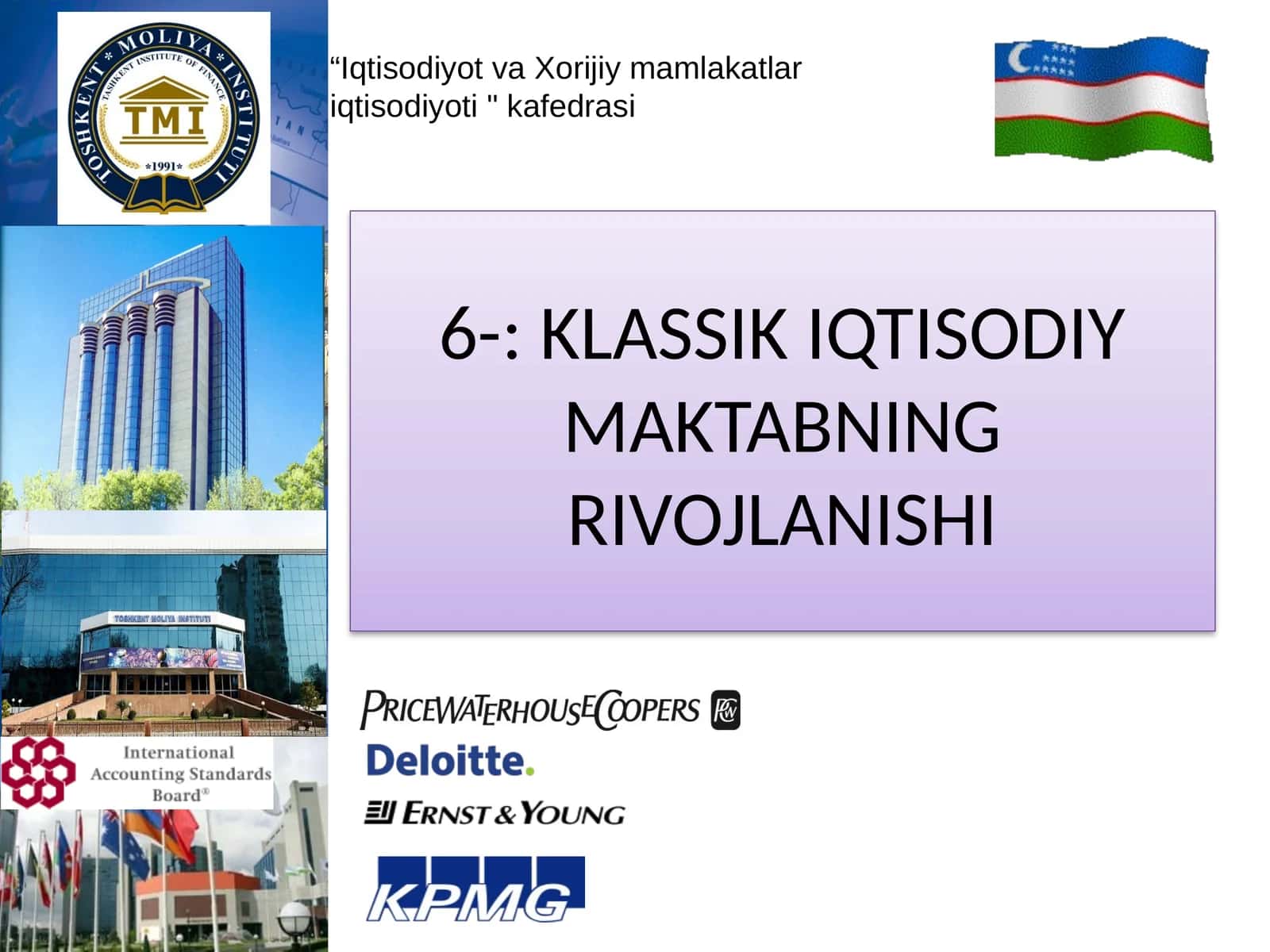 KLASSIK IQTISODIY MAKTABNING RIVOJLANISHI