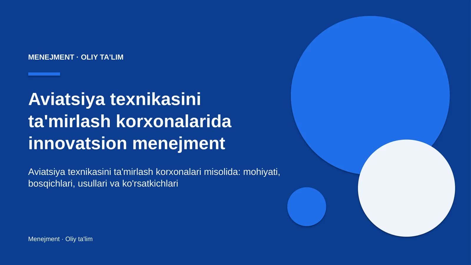 aviatsiya texnikasini ta'mirlash korxonalarida innovatsion menejment 2049