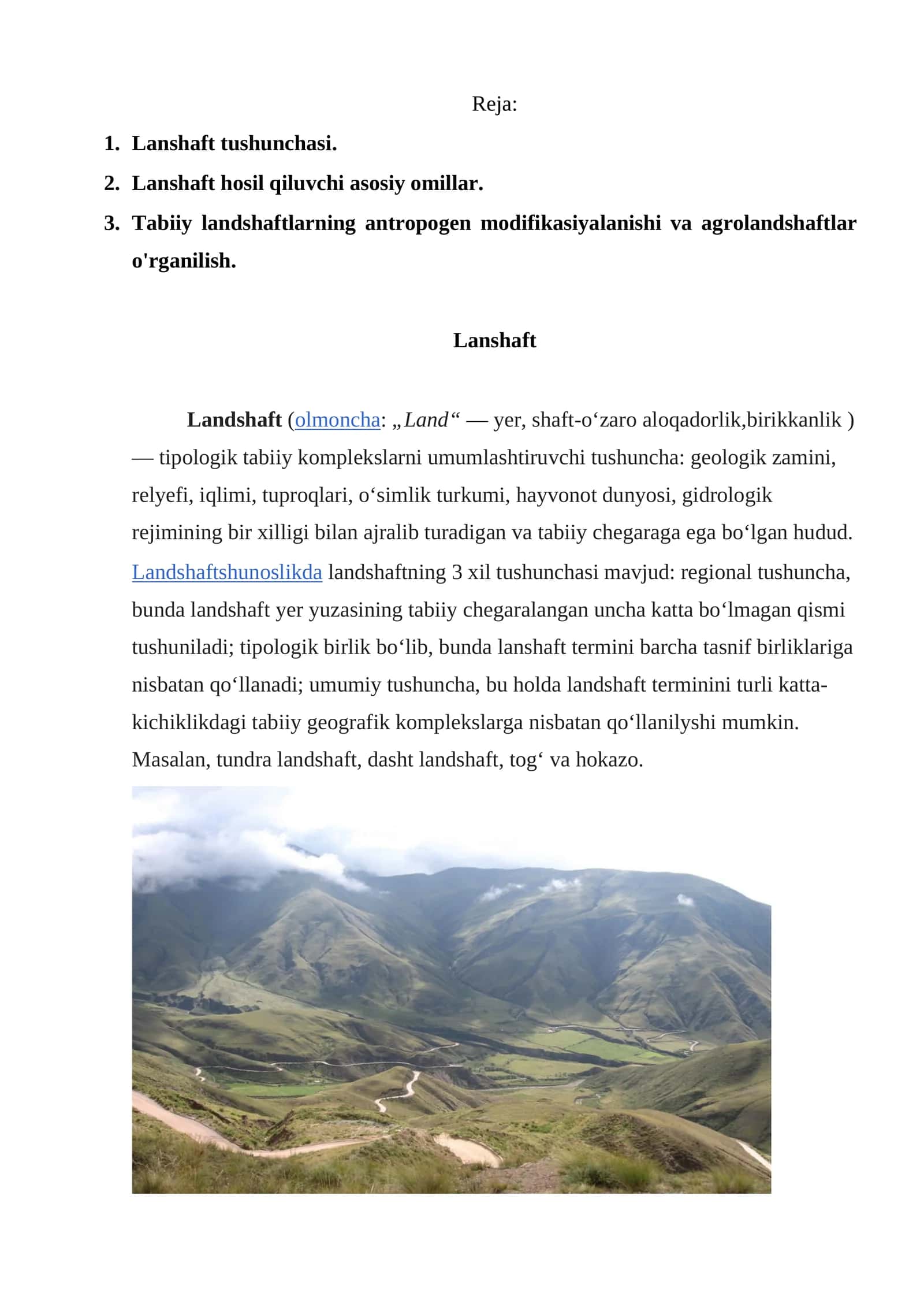 Landshaftlar