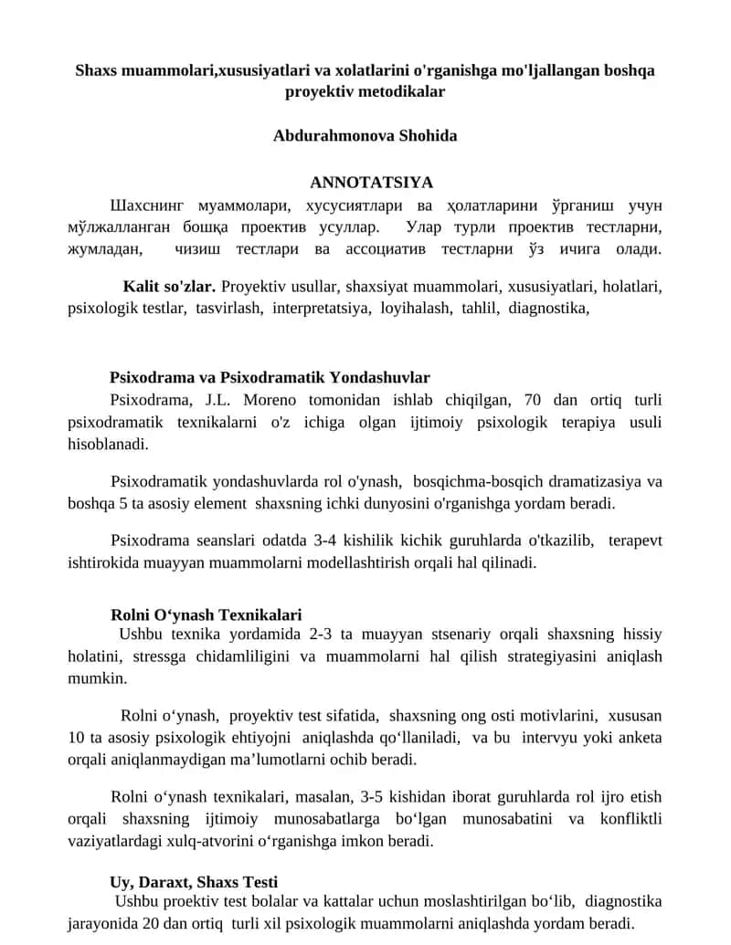 Proyektiv metodikalar