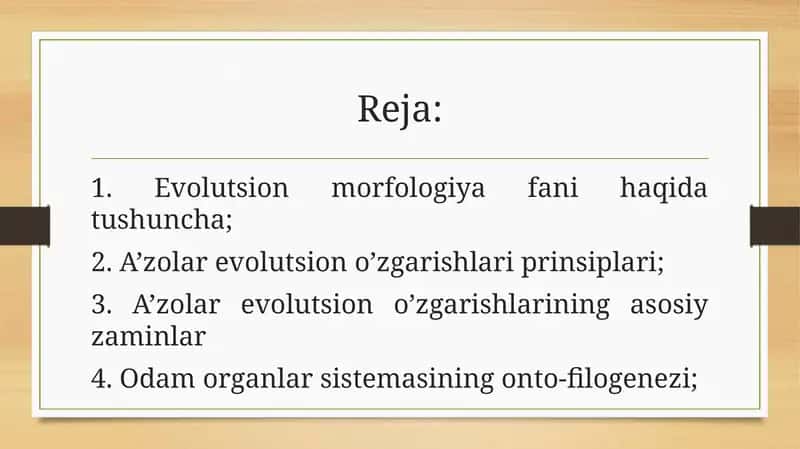 Evolutsion morfologiya