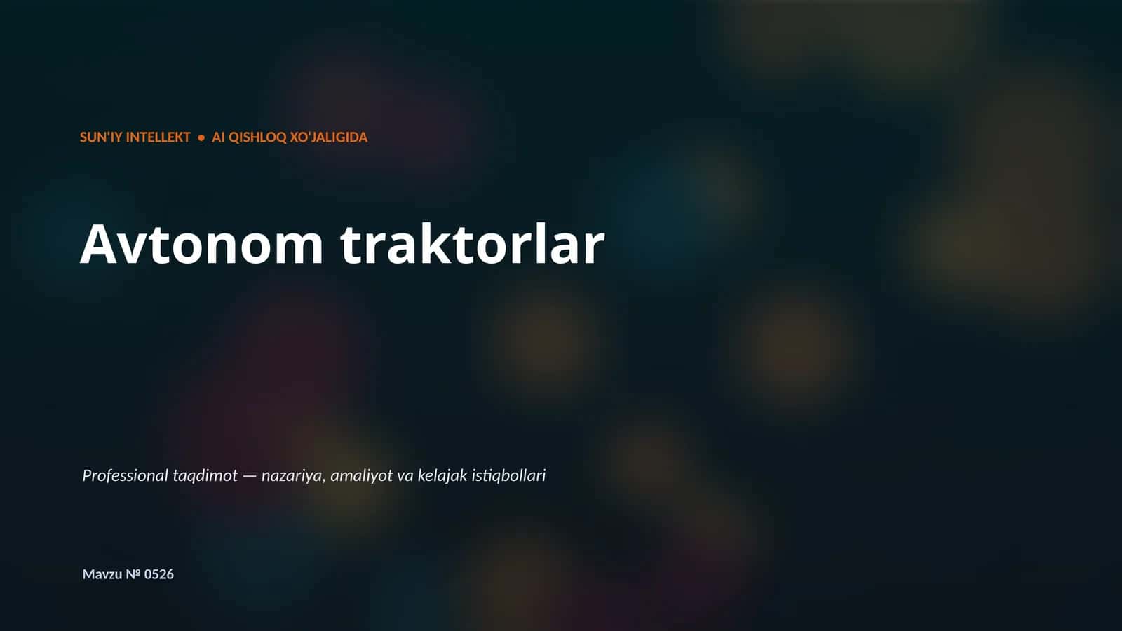Avtonom traktorlar