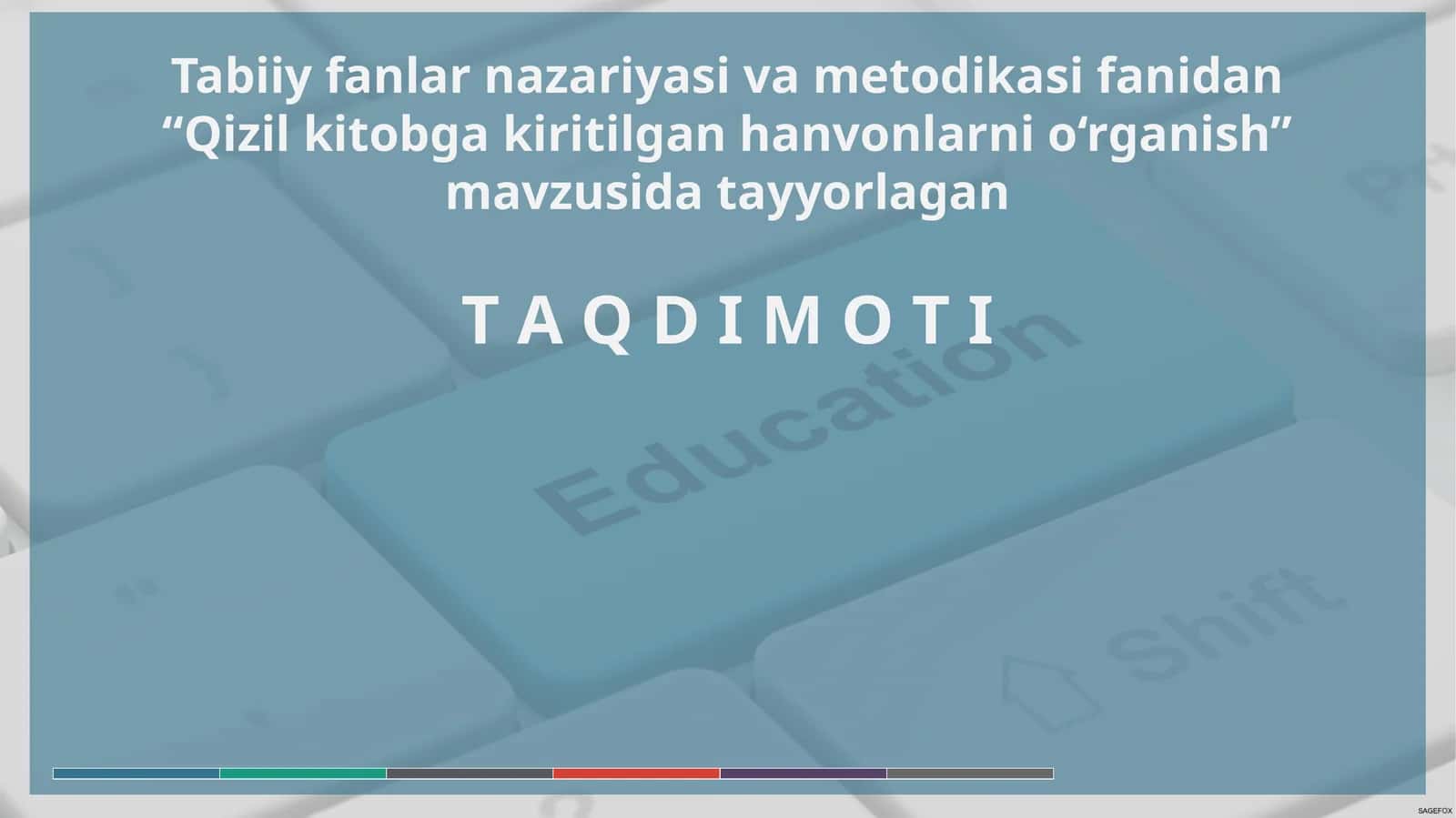 Qizilkitobgakiritilgan hanvonlarni o‘rganish