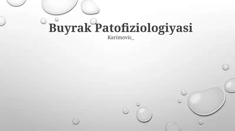 Buyrak Patofiziologiyasi