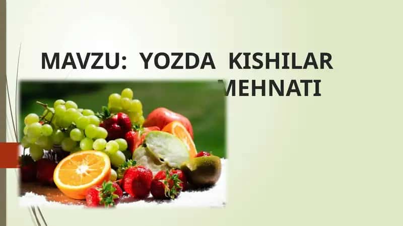 YOZDA KISHILAR MEHNATI