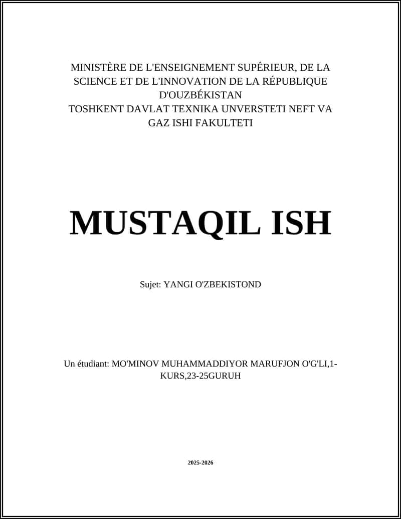 YANGI O'ZBEKISTOND Initiative