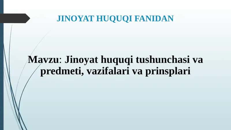 JINOYAT HUQUQI FANIDAN