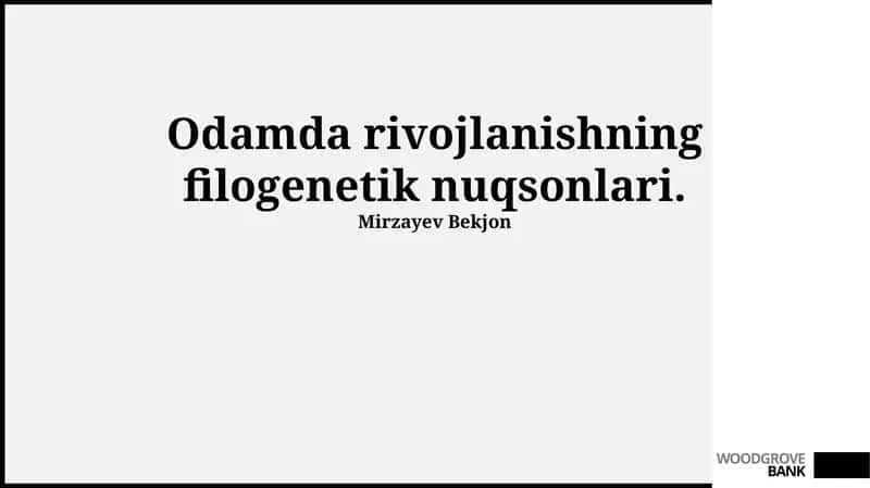 Inson Rivojlanishidagi Filogenetik Kamchiliklar