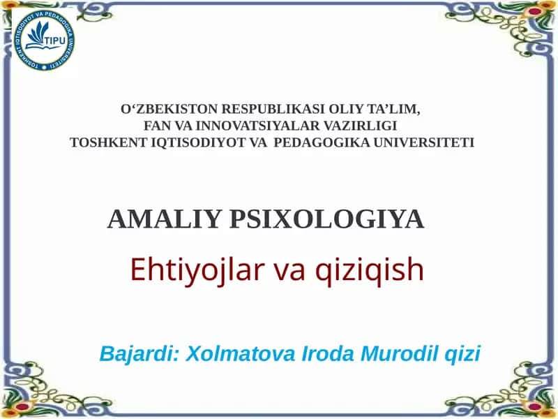 Amaliy Psixologiya
