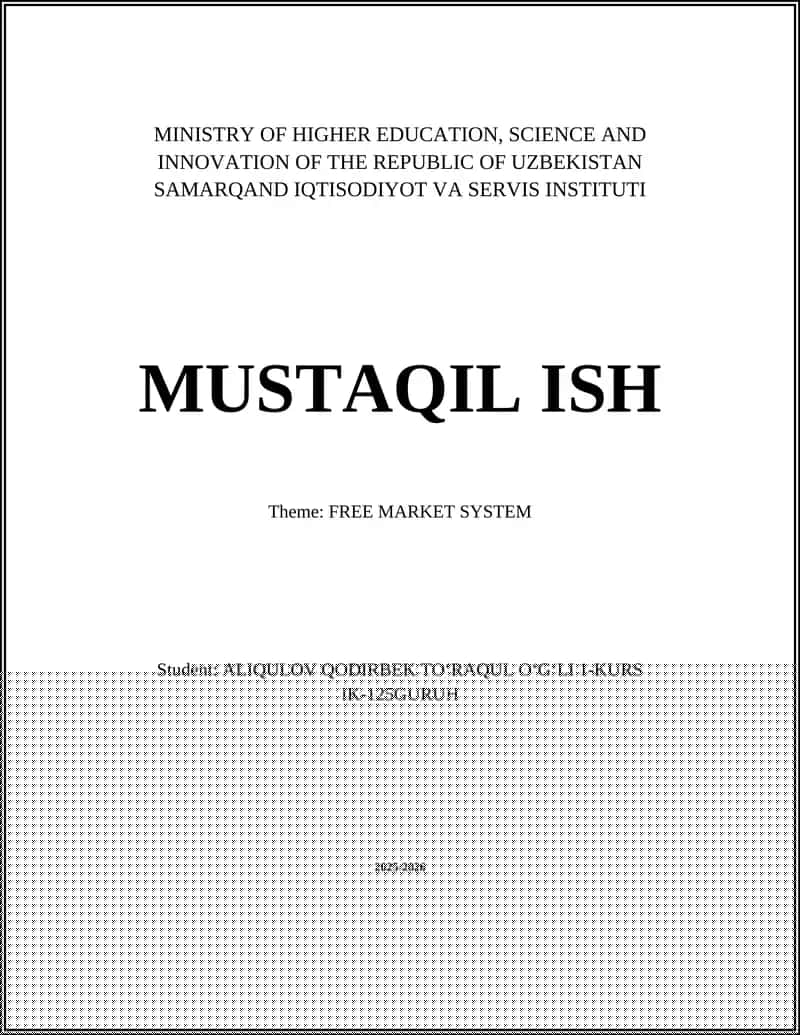 Supply and Demand in a Free Market System