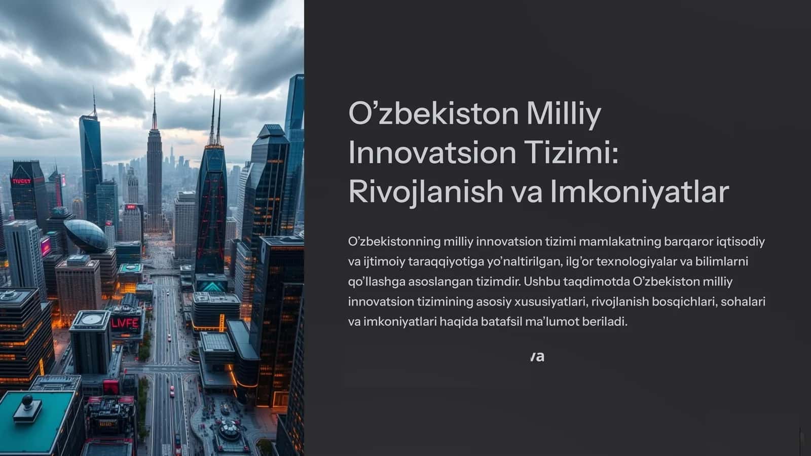 O’zbekiston Milliy Innovatsion Tizimi: Rivojlanish va Imkoniyatlar