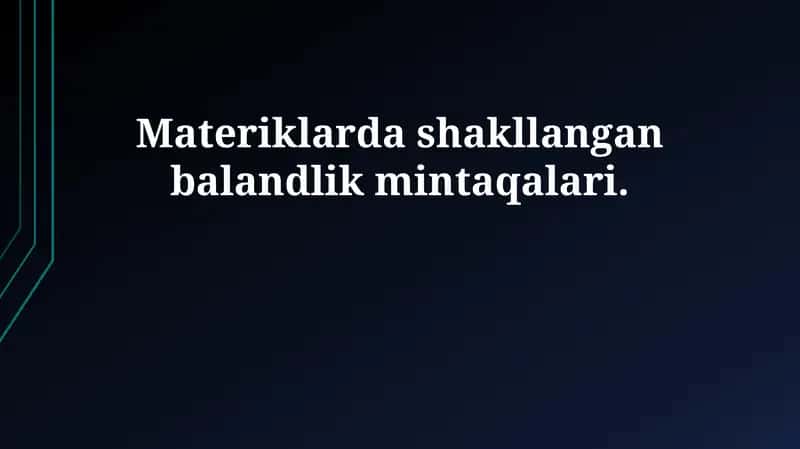 Materiklarda shakllangan balandlik mintaqalari