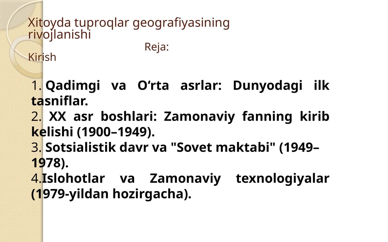Xitoyda tuproqlar geografiyasining rivojlanishi