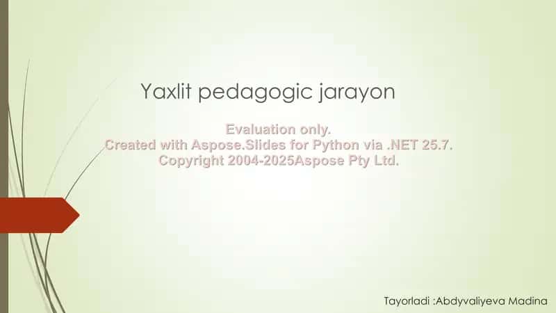 Yaxlit pedagogik jarayon