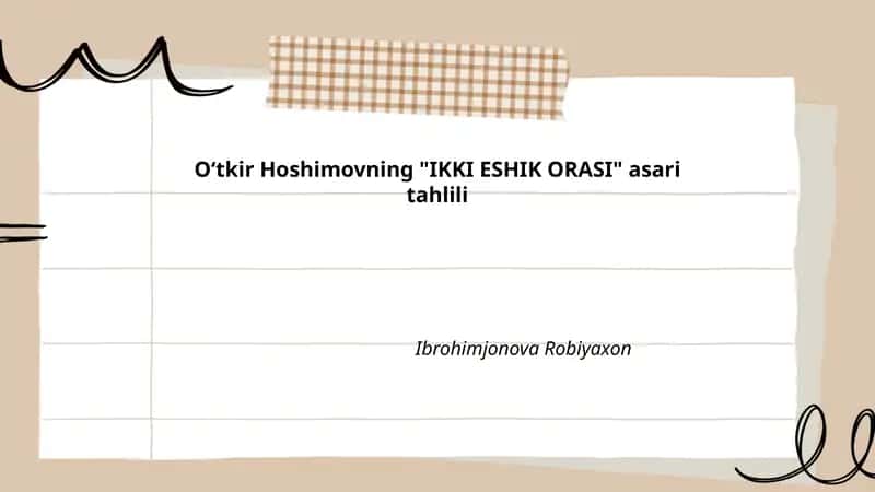 "IKKI ESHIK ORASI" asari tahlili