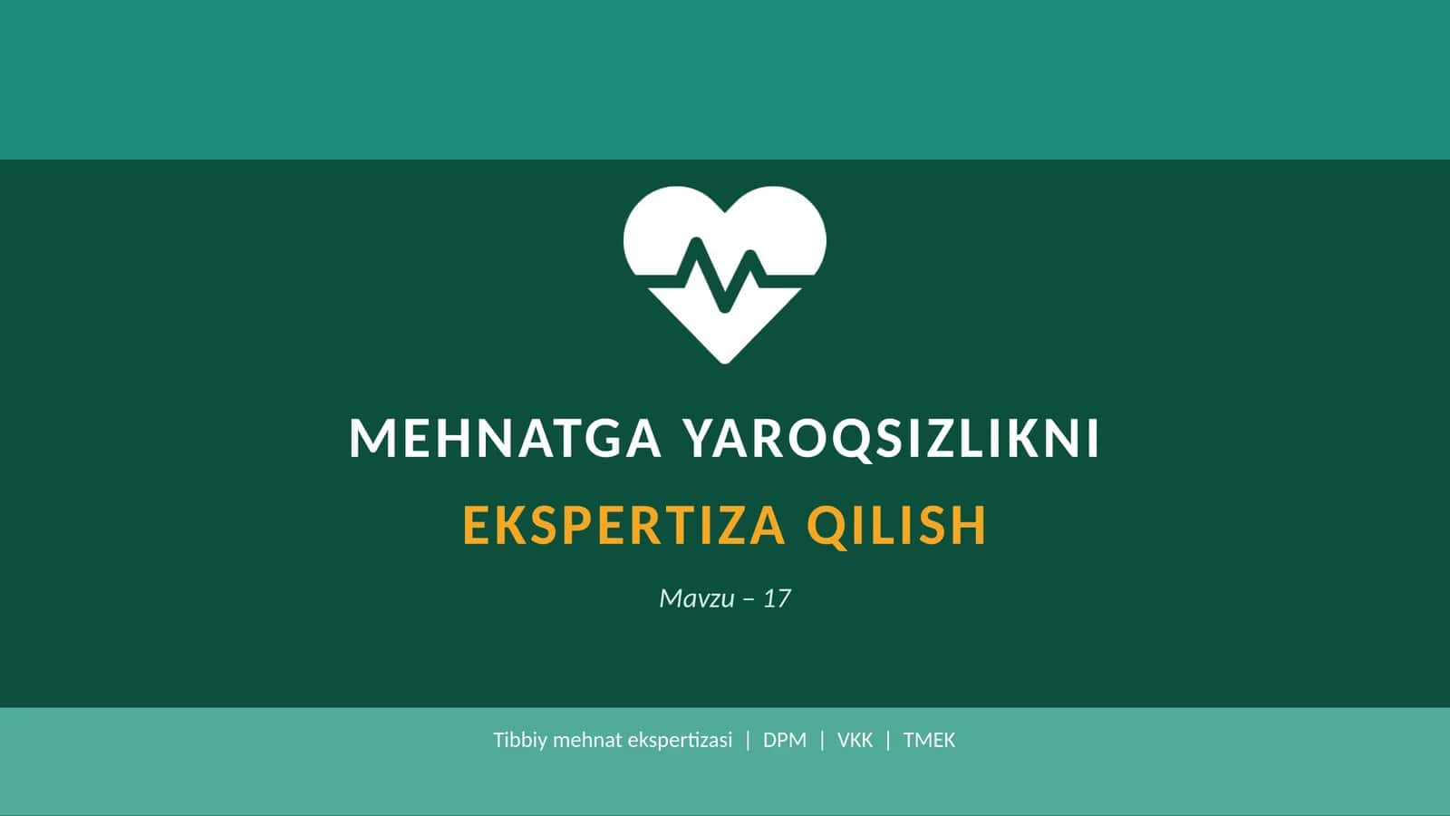 Tibbiy mehnat ekspertizasi | DPM | VKK | TMEK