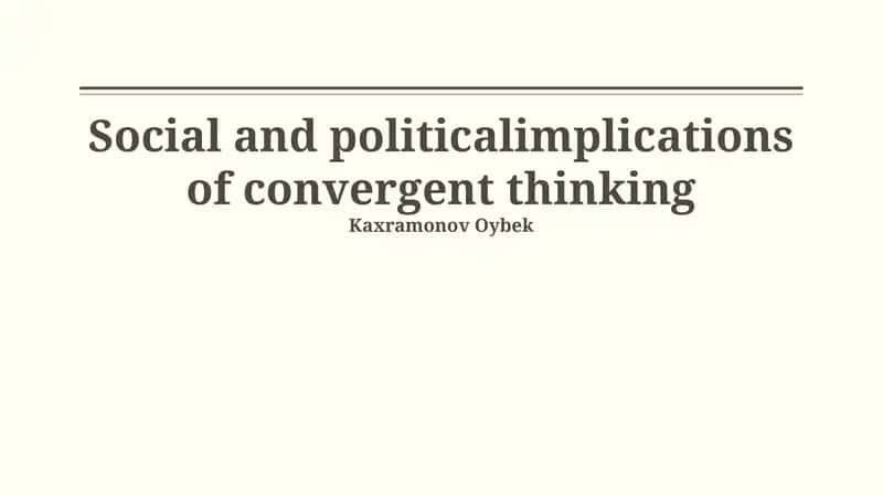 Convergent Thinking in Social Media