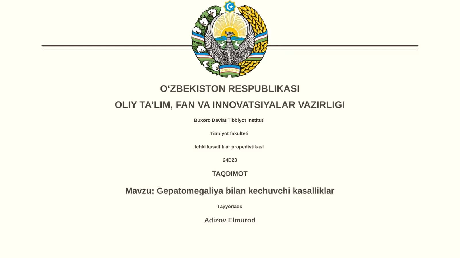 Gepatomegaliya bilan kechuvchi kasalliklar