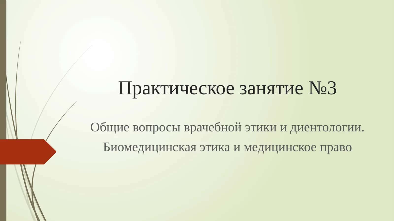 Общие вопросы врачебной этики и диентологии. Биомедицинская этика и медицинское право