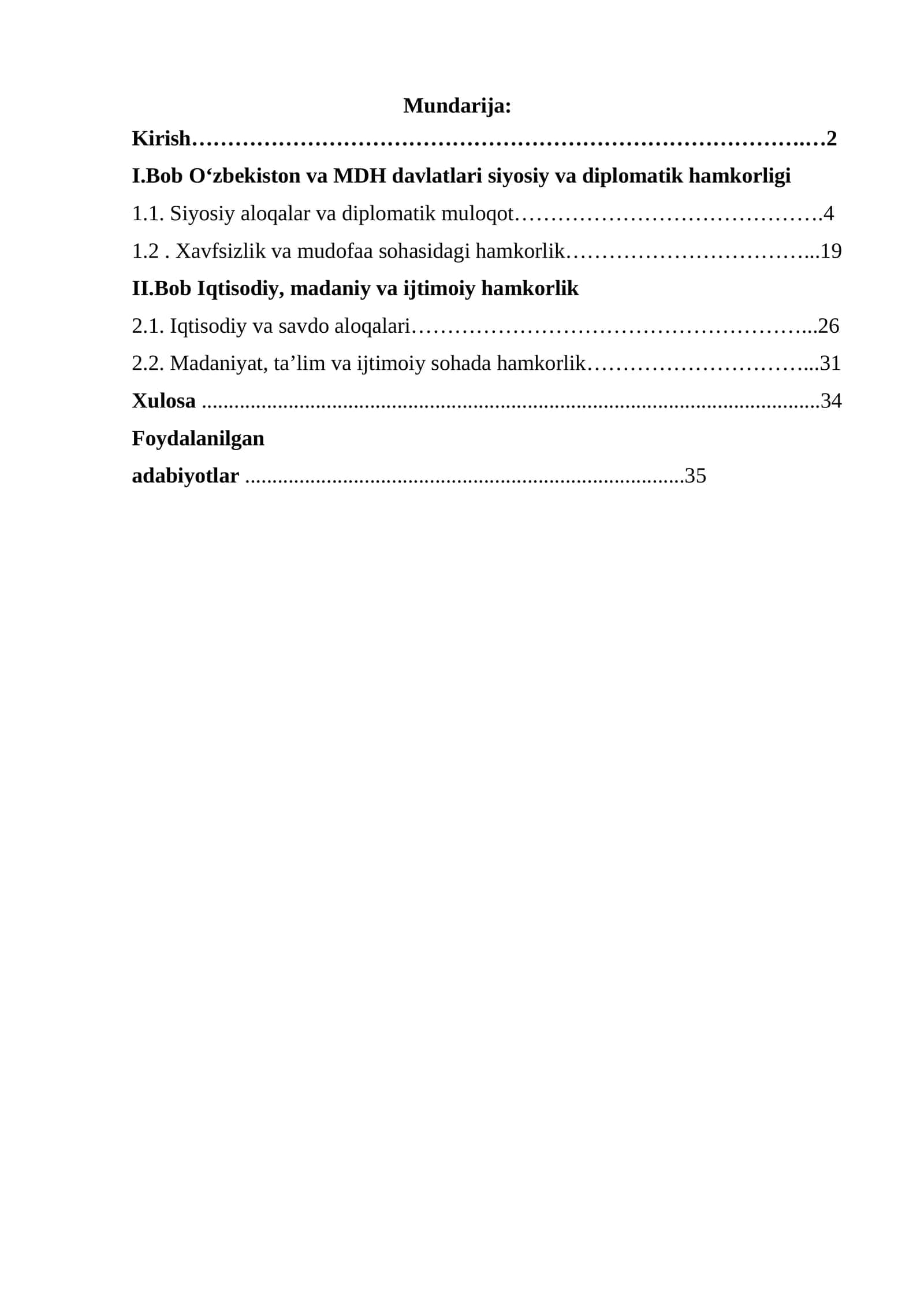 Oʻzbekiston va MDH davlatlari siyosiy va diplomatik hamkorligi