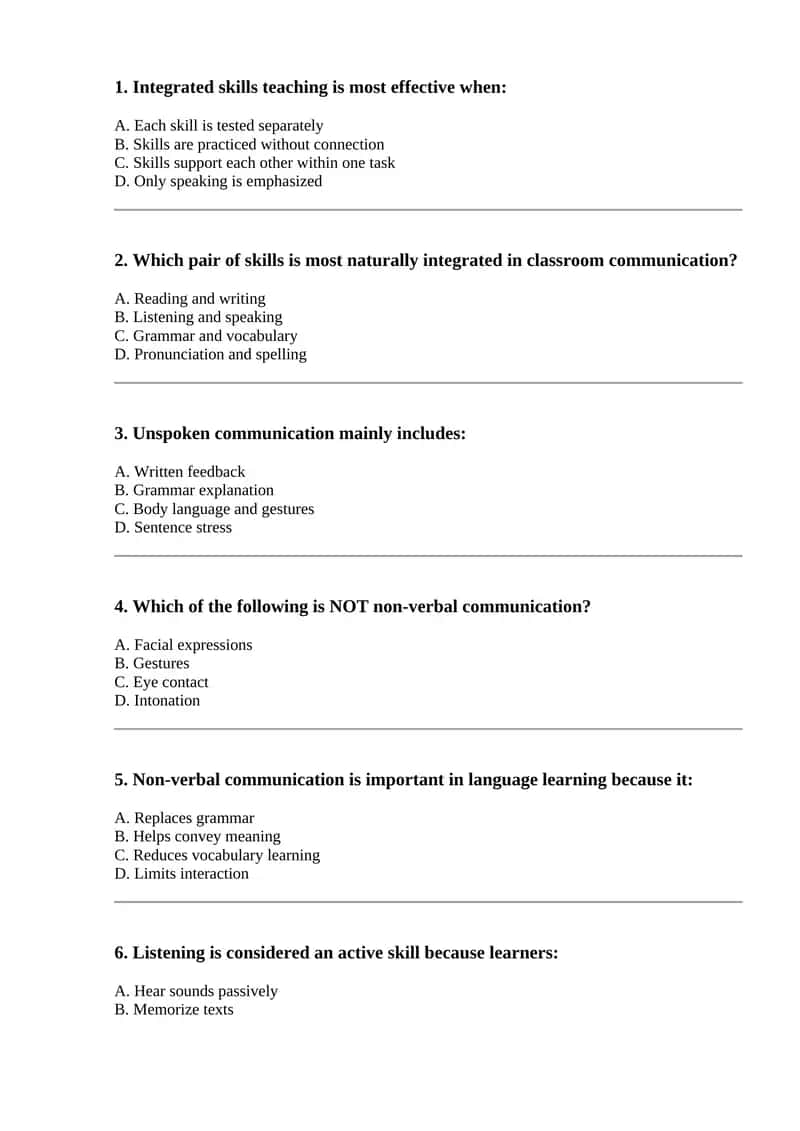 TESTS in English