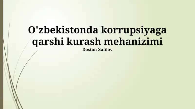 Korrupsiyaga Qarshi Kurash Mekanizmi